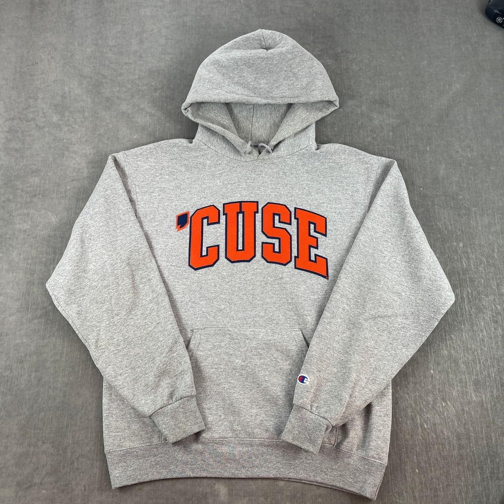 Syracuse University Men Medium Gray Hoodie 'CUSE Champion Pullover Sweatshirt
